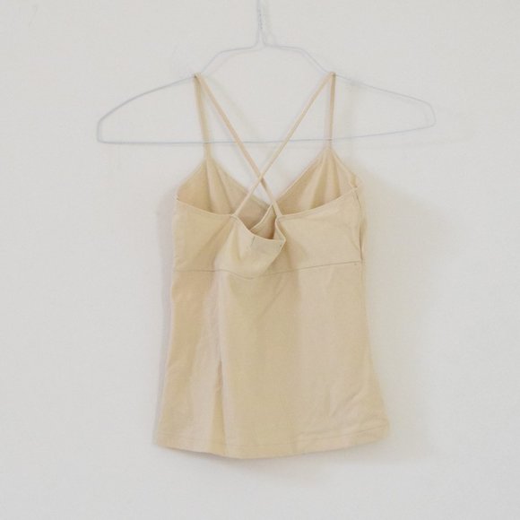 Vintage Y2K Beige Surplice Splice Faux Wrap Cami Tank Top | Size S - Picture 2 of 5